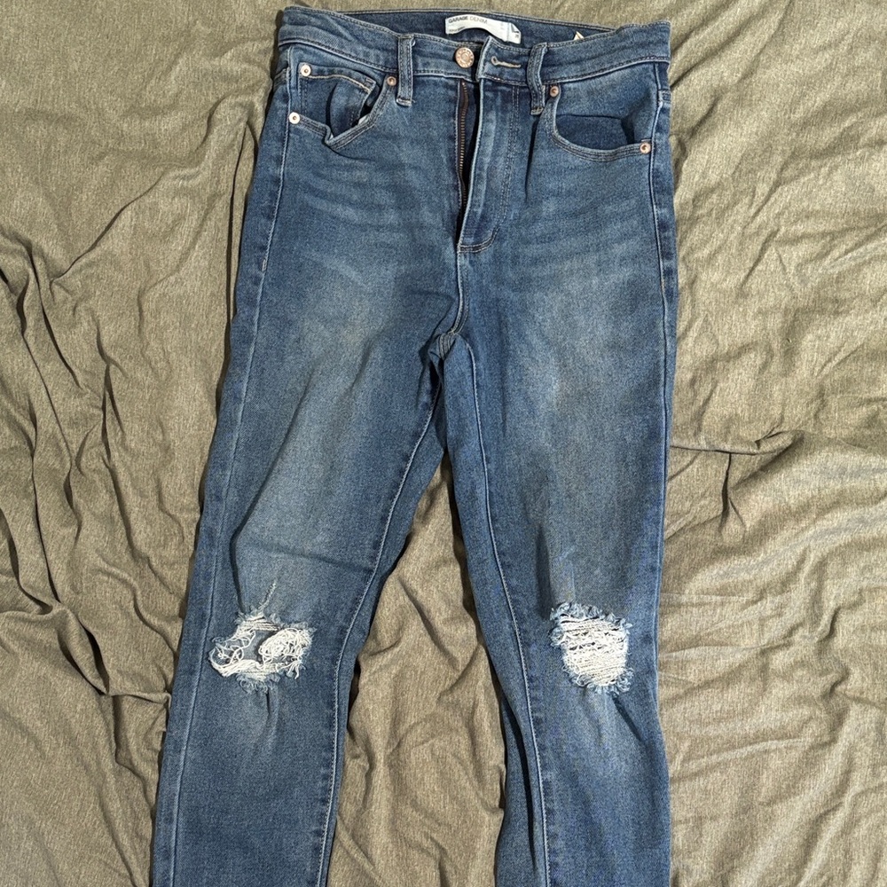 Women's Distressed Blue Jeans